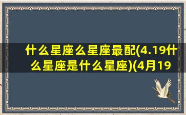 什么星座么星座最配(4.19什么星座是什么星座)(4月19 星座)